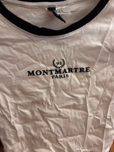 White Montmartre Paris Cropped T-Shirt