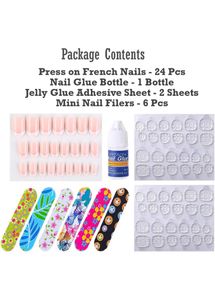 DIY French Nails 24pc (free Stickers)