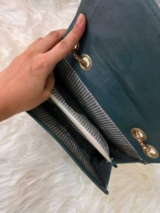 Chic Chain Shoulder Bag ( bottle green )