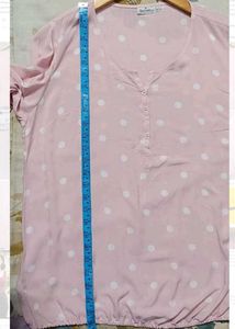 Light Pink Polka Dot Long Sleeve Top
