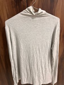Gray Turtleneck Long Sleeve Top