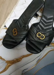 Celeste Quilted Slip-On Sandals with Kitten Heels