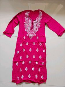 Beautiful Pink Embroidered Kurta