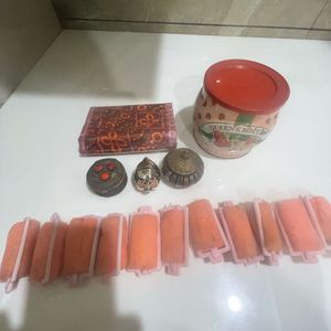 Antique Dibbies, Bindhi Book, Sponge Curler