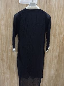 Stylish Black Kurta with White Embellishments
