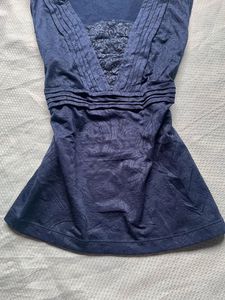 Women's Navy Blue Sleeveless Top