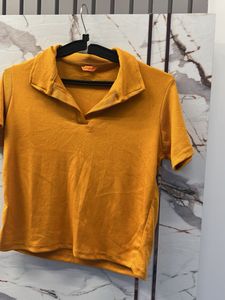Mustard Yellow Collared Top- Bust- 34/32