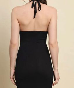 Black Cut-Out Halter Dress