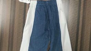 Blue &amp; White Wide Leg Pants