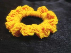 Handmade Yellow Crocheted Scrunchie💛
