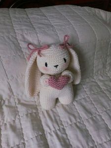 Handmade Crochet Bunny with Heart