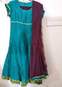 Teal Anarkali Set with Dupatta