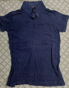 Blue Polka Dot Polo Shirt
