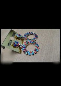 Colorful Hoop Earrings with Rhinestones