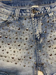 Studded Denim Shorts