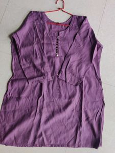 Purple Cotton Kurta