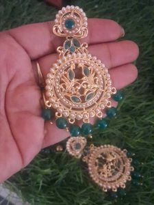 Elegant Green Beaded Necklace &amp; Earrings Set