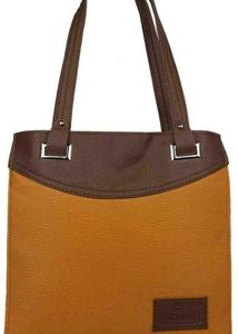 Stylish Yellow &amp; Brown Handbag