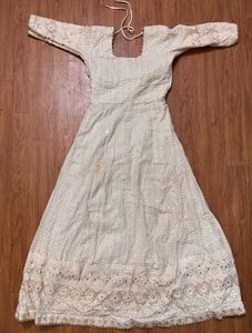 Elegant Off-White Embellished ethnic gown