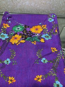 Purple Floral Print Kurta with dupatta