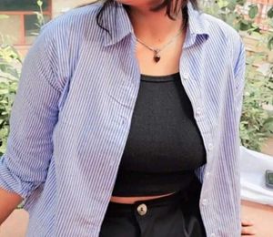 Classic Blue and White Striped Shirt