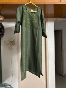 🆕 Elegant Green Embellished Kurta