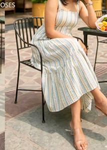 Sun-Drenched Pastel Striped Midi Dress🌷🫧✨