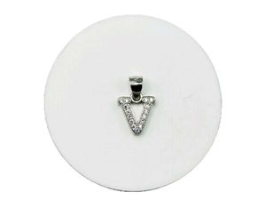 V Initial Silver Pendant