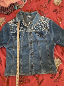Denim Jacket with Unique Print