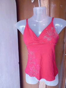 Embellished Pink Cami Top