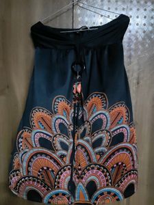 Patterned Strapless Mini Dress