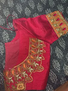 MAGENTA PEACH &amp; PINK Designer Sarree with Blouse