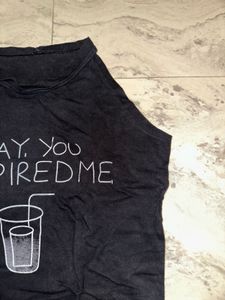 Black Graphic Print Top
