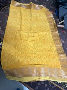 Vibrant Yellow Saree