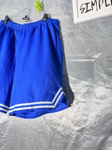 Blue Athletic BASKETBALL Shorts with White Stripes