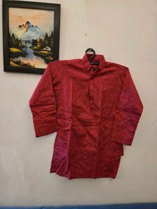 Maroon Printed ethnic Cotton Kurta
