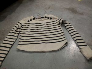 Striped Button Detail Sweater