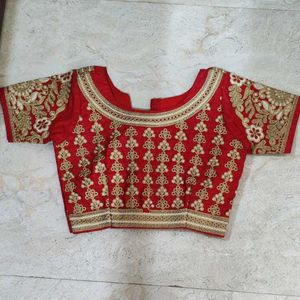 Size adjustable Red Embroidered Blouse