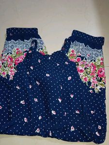 Kids Navy Floral Jumpsuit