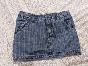 Denim Skirt with Built-in Shorts