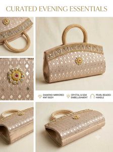 Elegant Champagne Gold Evening Handbag