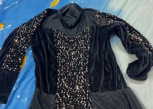 Sparkly Black Velvet Dress