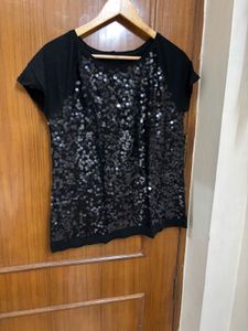 Sparkly Sequin Black Top