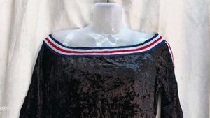 Crushed Velvet Off-Shoulder Dress