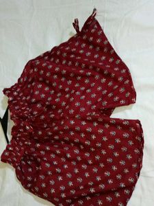 Cute Red Printed Shorts