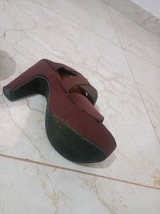Burgundy Heeled Sandals