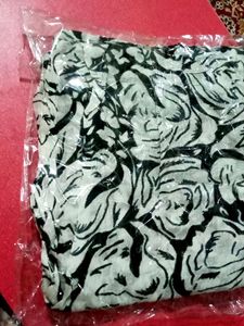 Black Flower Stole Dupatta Scarf
