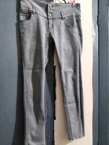 High Waisted Grey Jeans