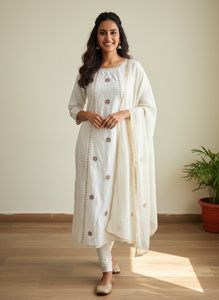 Laks*ita Elegant Embroidered White Kurta