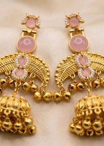 Gold plated kashmiri jhumka - festive party wear